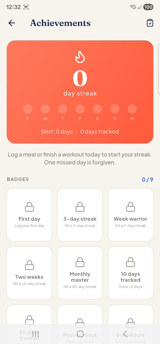 Streaks and achievement badges